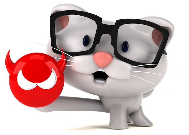 Gato divertido - ilustração 3D