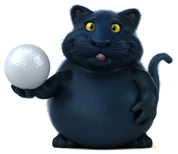 Gato divertido - Ilustración 3D