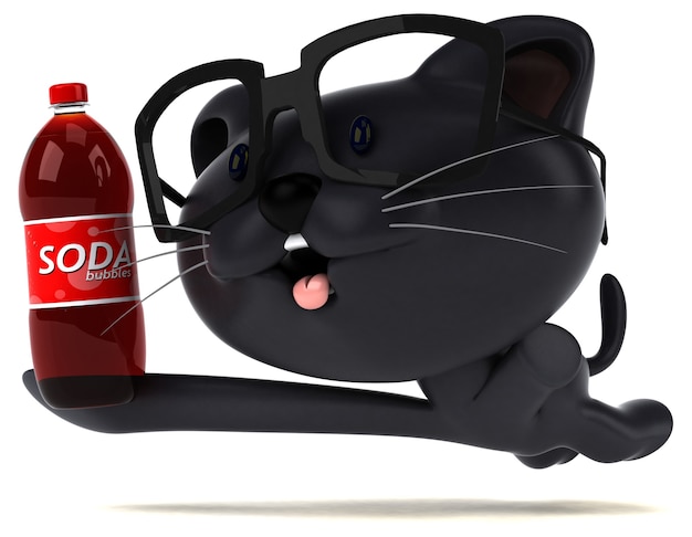 Gato divertido - Ilustración 3D