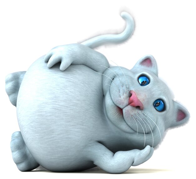 Gato divertido - Ilustración 3D