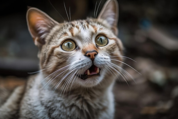 Gato divertido con lengua