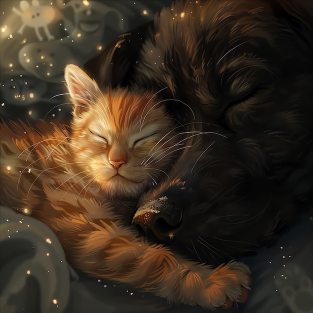un gato durmiendo con el nombre de gato en él