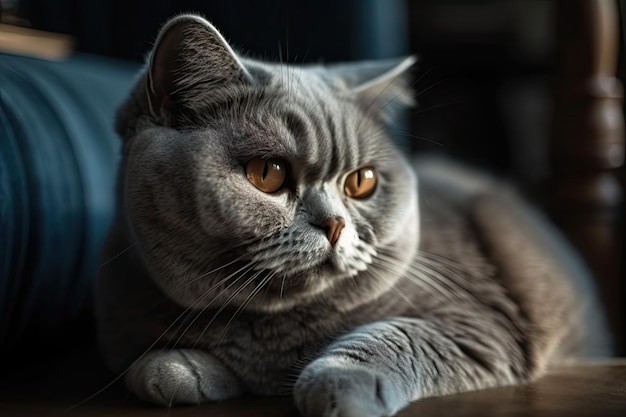 Gato durmiendo solo en el sofá IA generativa