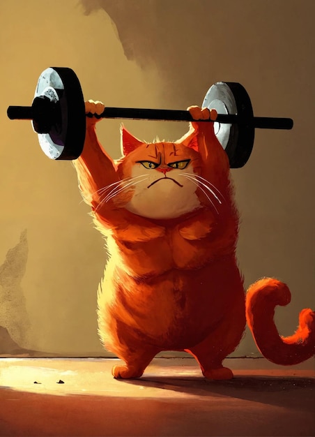 gato durante el ejercicio en el gimnasio