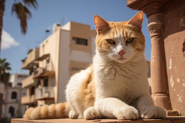 Gato em frente à casa