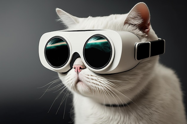 Gato em óculos VR