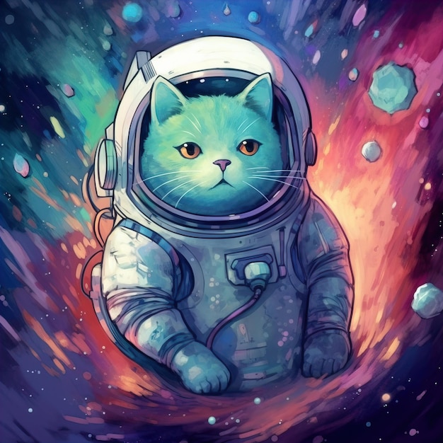 El gato espacial es arte.