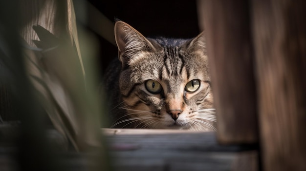 Un gato está mirando a la cámara y está mirando a la cámara.