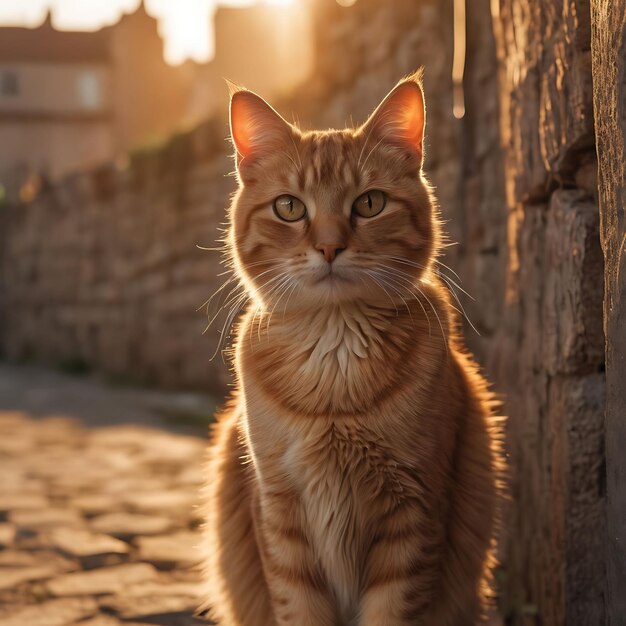 un gato está sentado frente a una pared y tiene la palabra " bigotes " en él