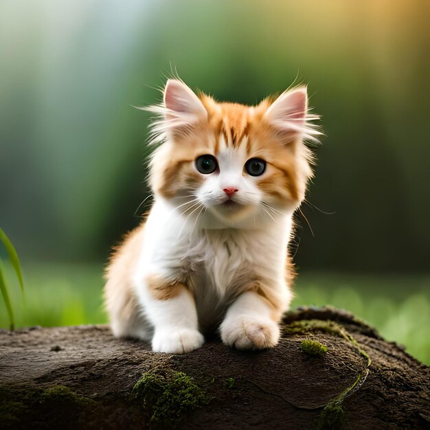 Gato feliz en el césped