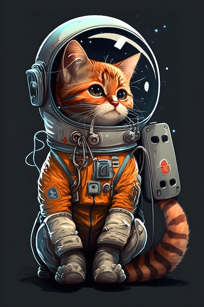 gato fofo astronauta