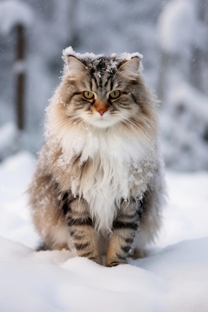 Gato fofo em um fundo de Natal