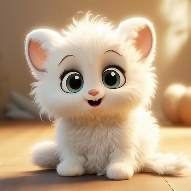 gato fofo no estilo de arte pixar