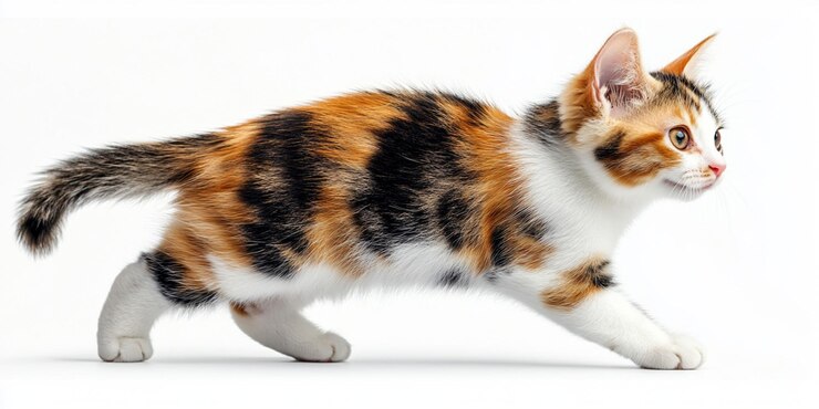 un gato con un fondo blanco