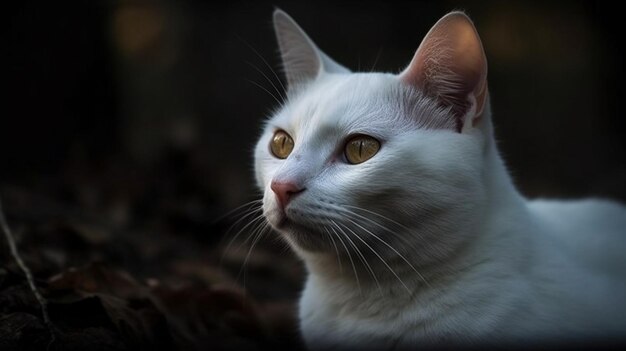 Un gato con fondo negro