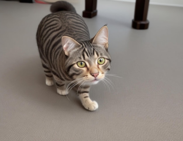 gato en el fondo plano