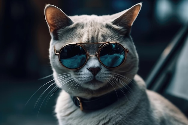 Un gato con gafas de sol yendo a un festival de jazz IA generativa