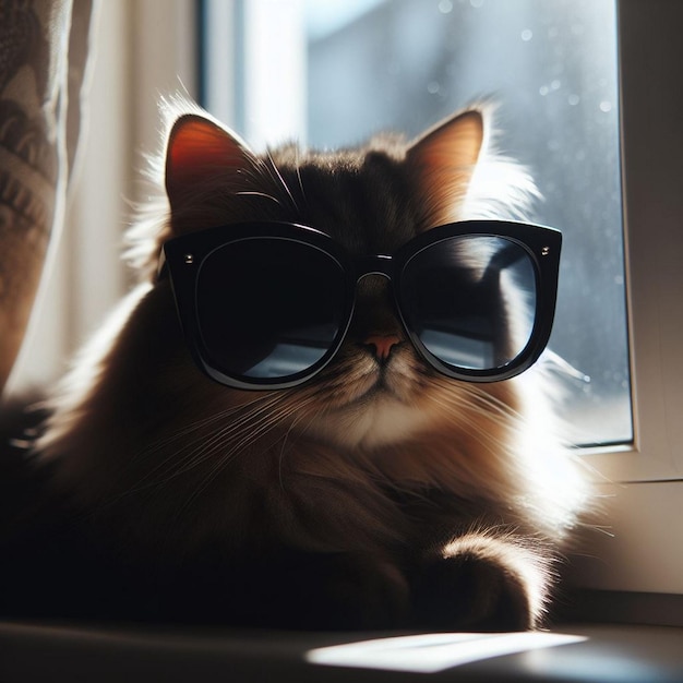 Un gato con gafas de sol