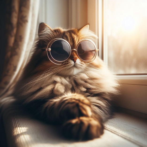 Un gato con gafas de sol