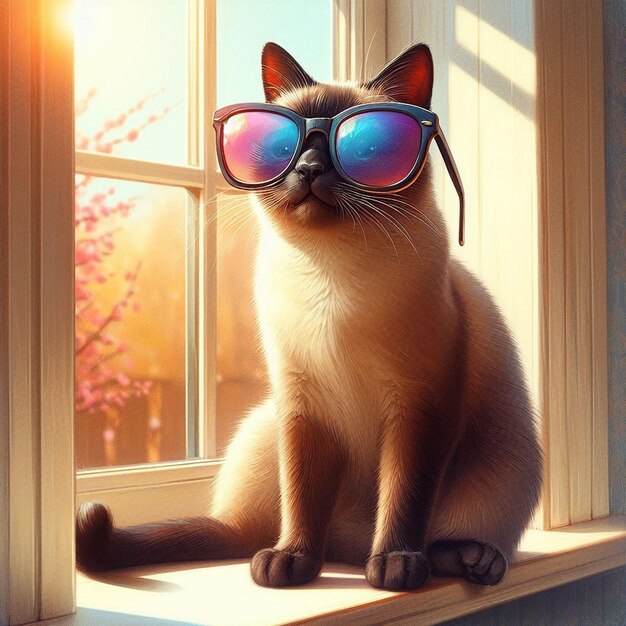 Un gato con gafas de sol