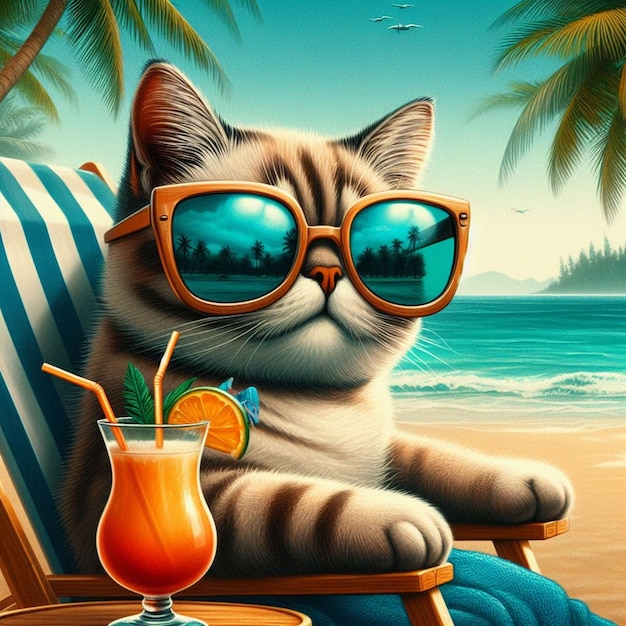 Un gato con gafas de sol