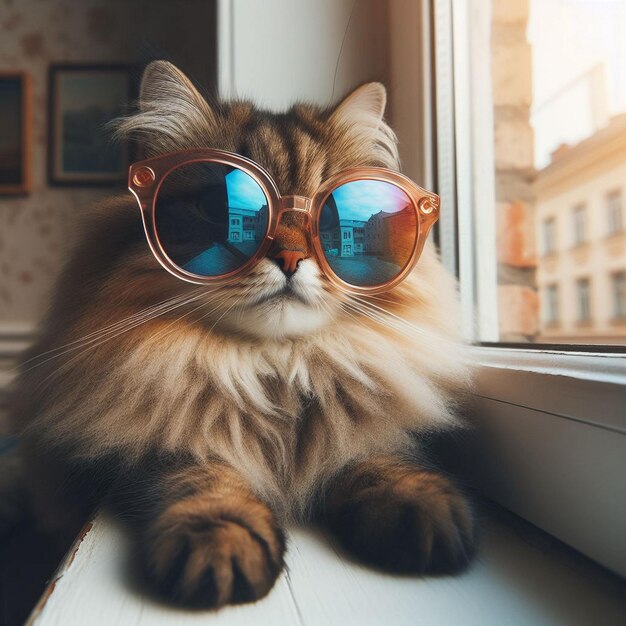 Un gato con gafas de sol