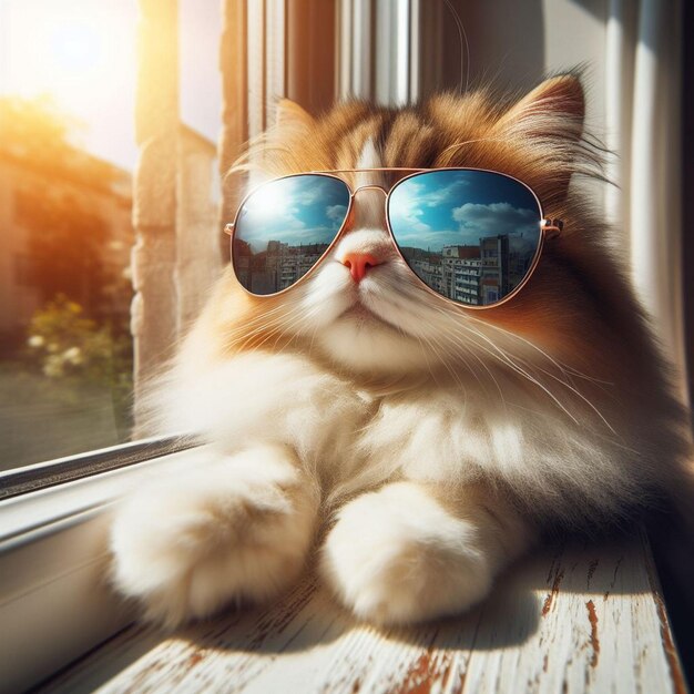 Un gato con gafas de sol