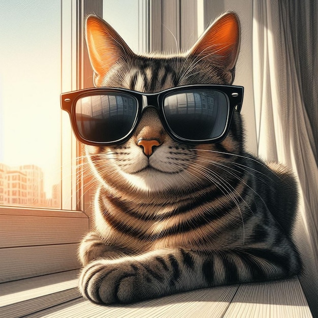 Un gato con gafas de sol