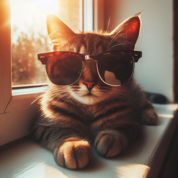 Un gato con gafas de sol