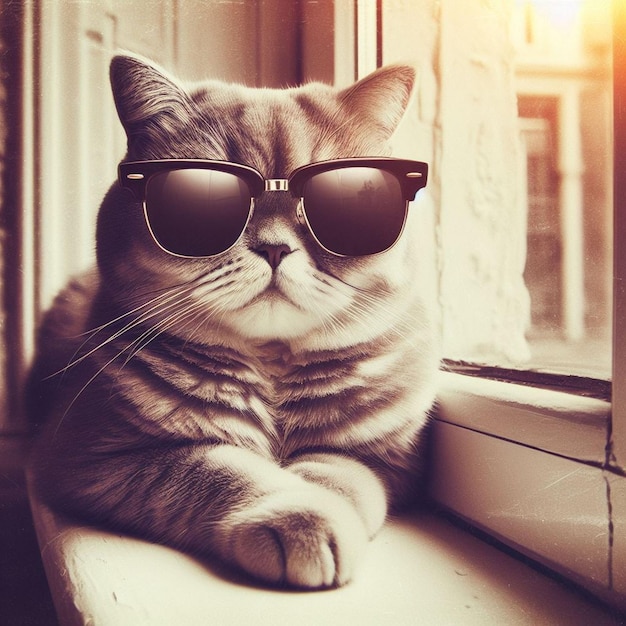 Un gato con gafas de sol