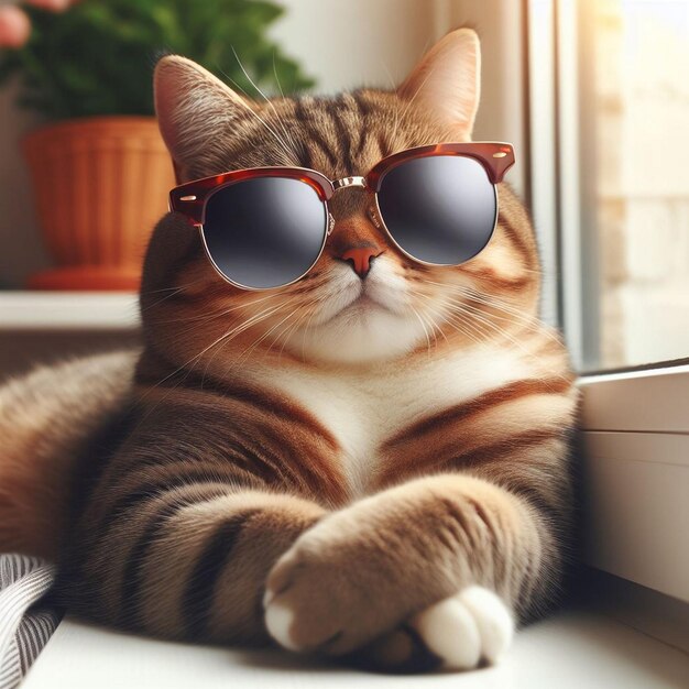 Un gato con gafas de sol