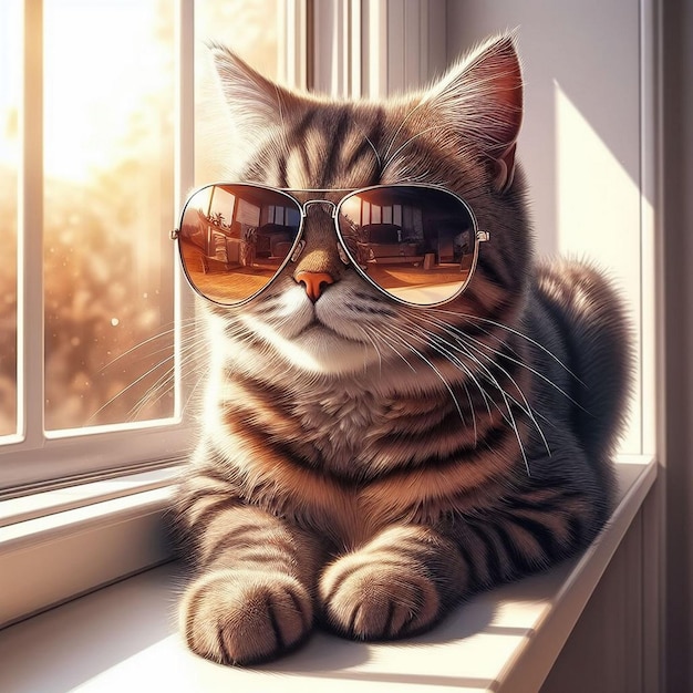 Un gato con gafas de sol