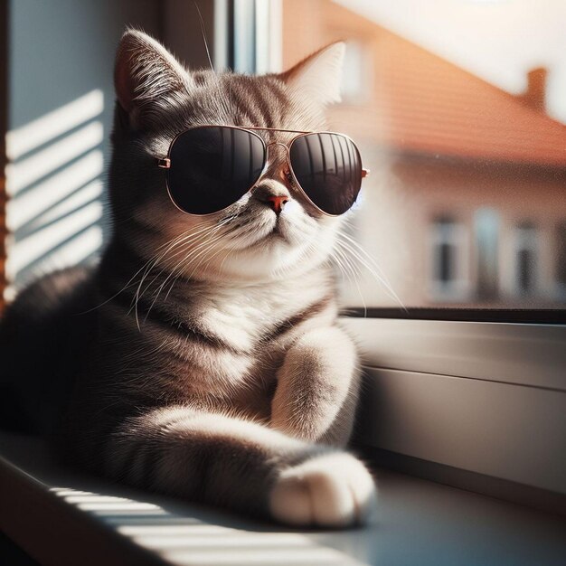 Un gato con gafas de sol