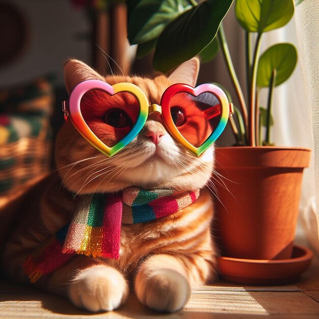 Un gato con gafas de sol