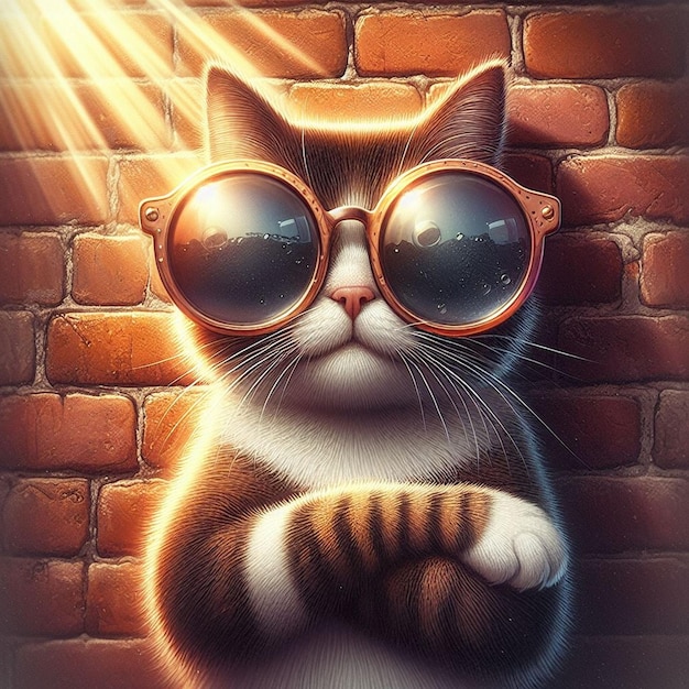 Un gato con gafas de sol