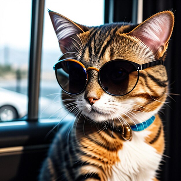 Foto un gato con gafas de sol