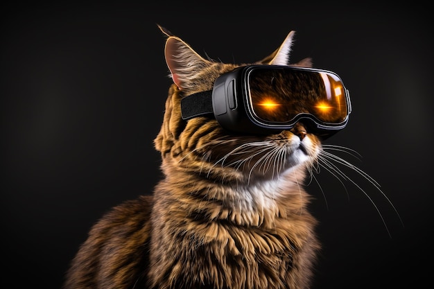 Gato con gafas VR de A