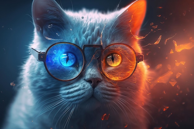 gato en gafas