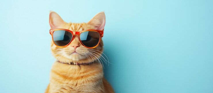 Gato genial con gafas de sol