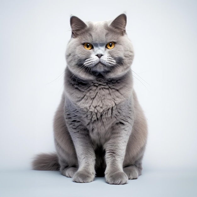 Gato gris con ojos amarillos