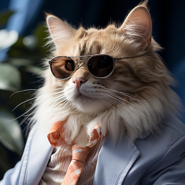 Gato guapo con gafas de sol