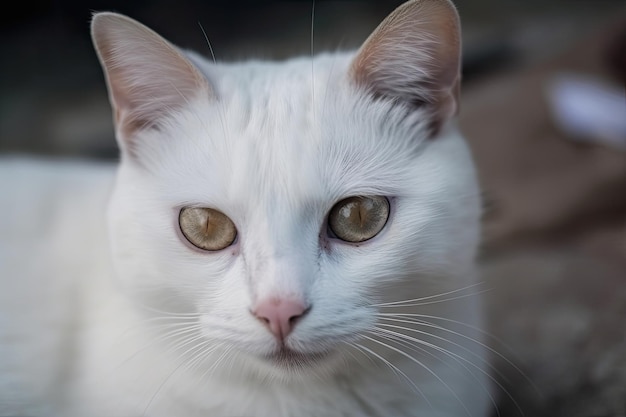 El gato hace contacto visual con la cámara.