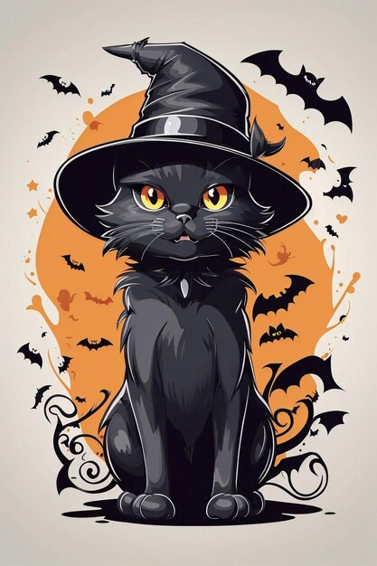 el gato de halloween y la ilustración del perro