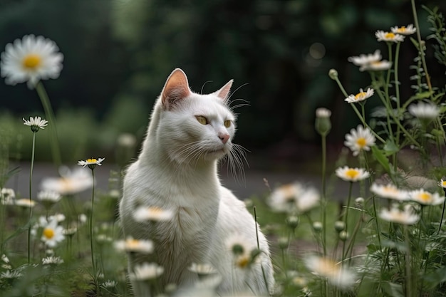 Gato en el jardín Copia de retroceso