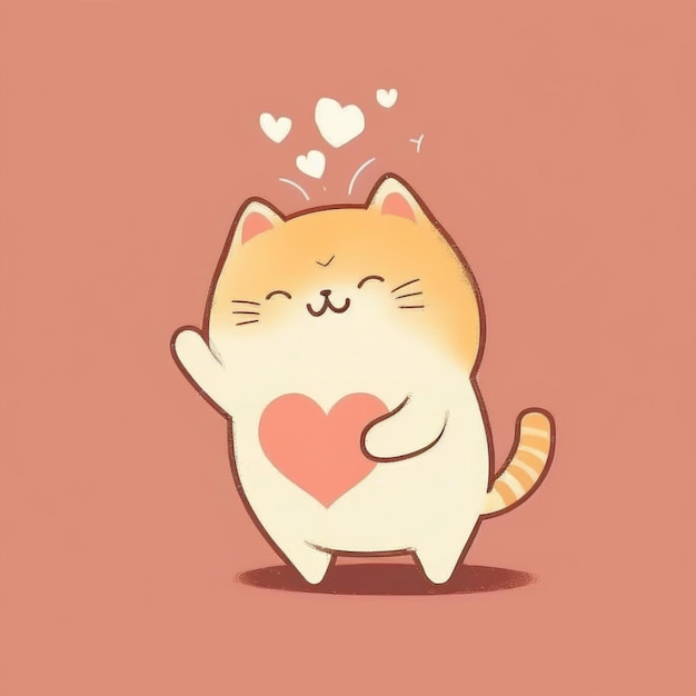 Coração de gato kawaii