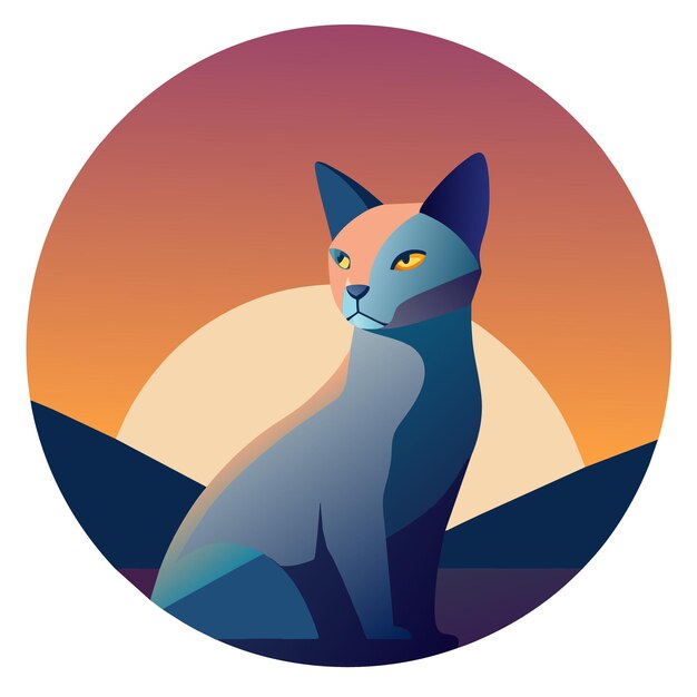 el gato lindo clip art ilustración vectorial