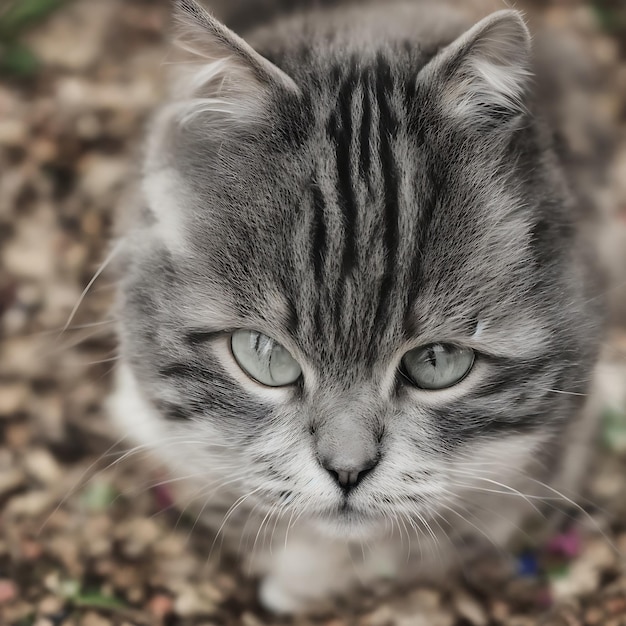 Foto gato lindo jugando en el suelo con sensación natural