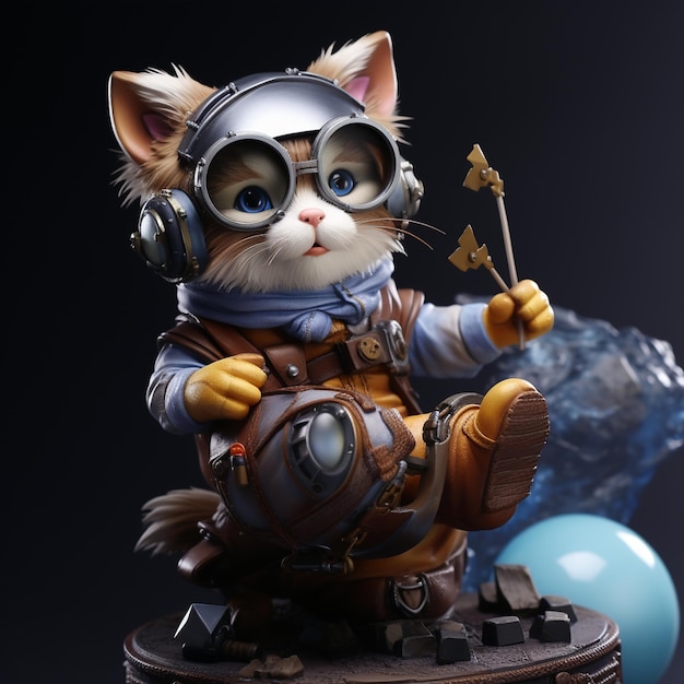 gato lindo piloto galaxia modelo