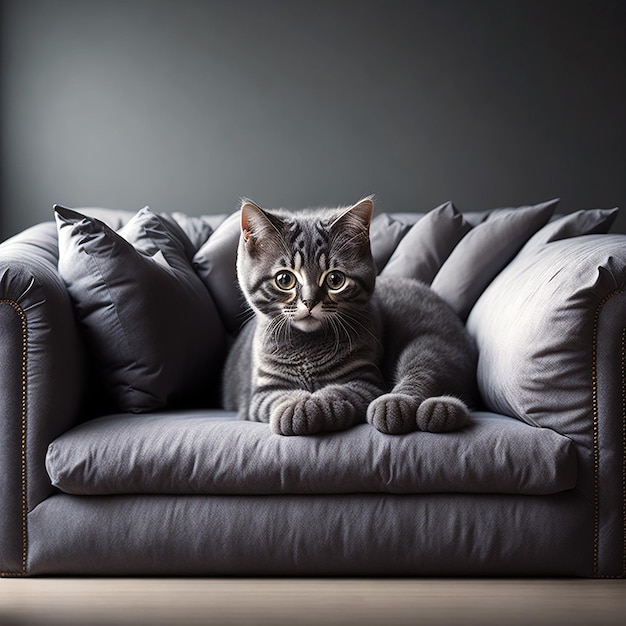 Foto gato maine coon branco bonito em casa ai gerado