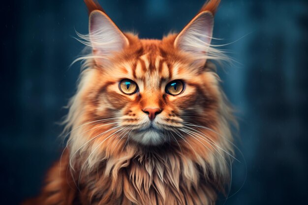 Gato Maine Coon Retrato de um gato gerado por IA